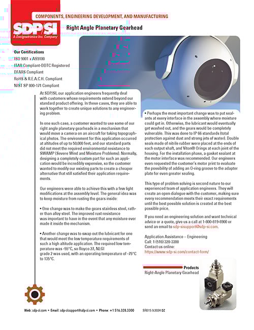 Right Angle Planetary Gearhead